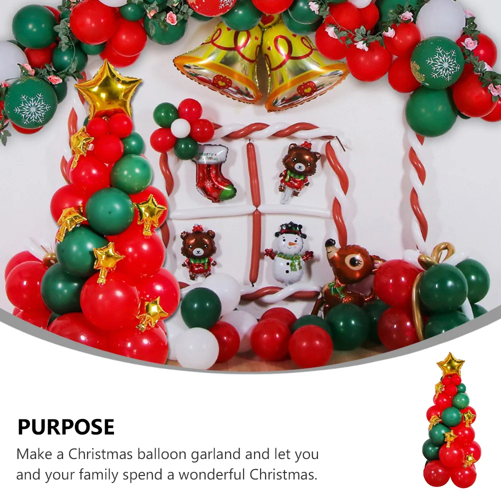

1Set Christmas Tree Balloons Star Balloons Durable Latex Aluminum Film Festive Party Decorations Xmas Balloon Decor Christmas