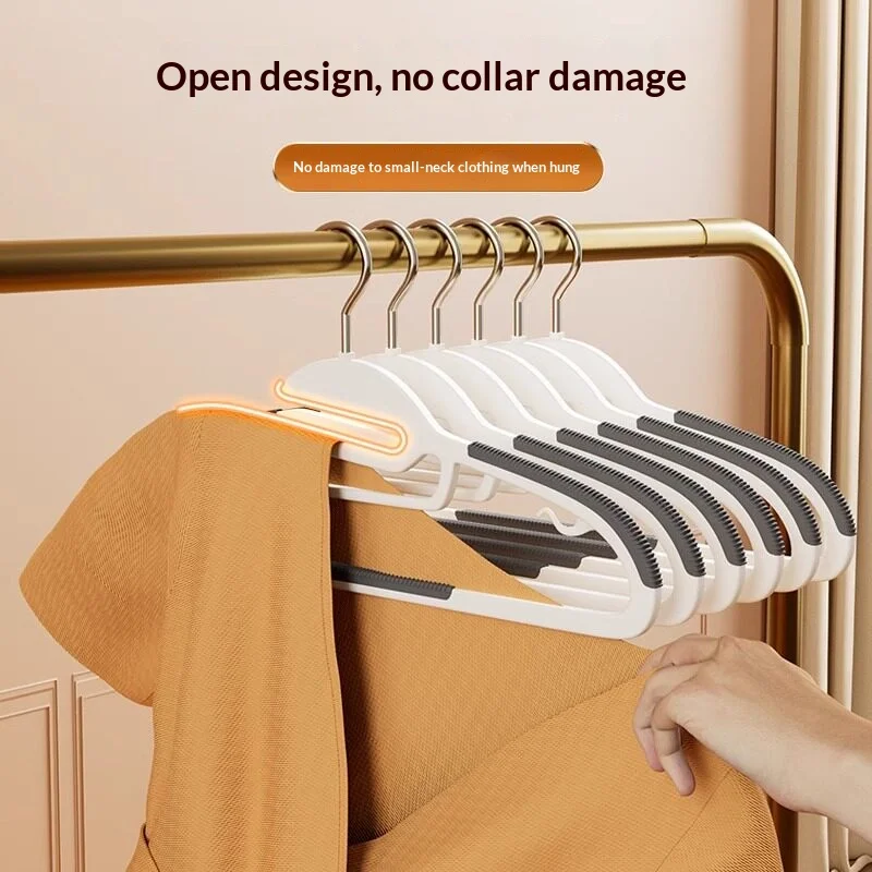 Non‑Slip Plastic Clothes Hanger Space‑Saving Thin Clothing Hanger with Shoulder Notch for Coat Shirt Wardrobe Closet