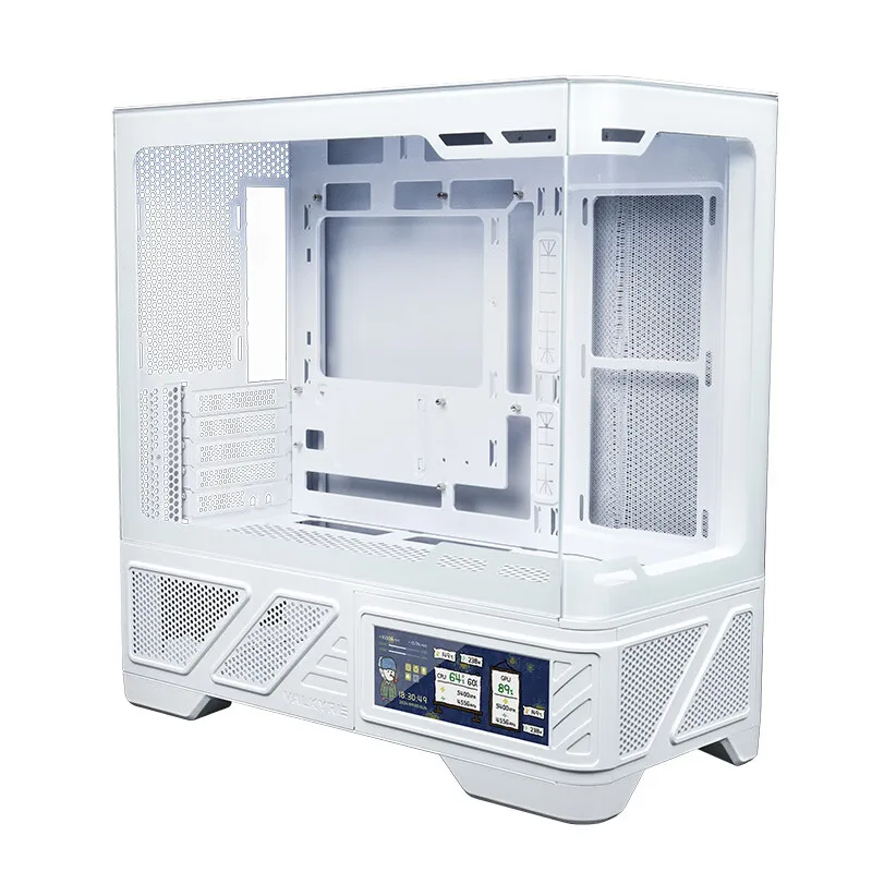 VALKYRIE M-ATX PC Case Gaming Desktop Case VK03-M LCD suporta resfriamento de água 360 vidro touchscreen de 6,2 polegadas 270 °   Sala de vista marítima