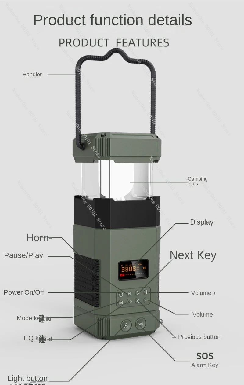 Portable hand cranked solar powered Bluetooth speaker