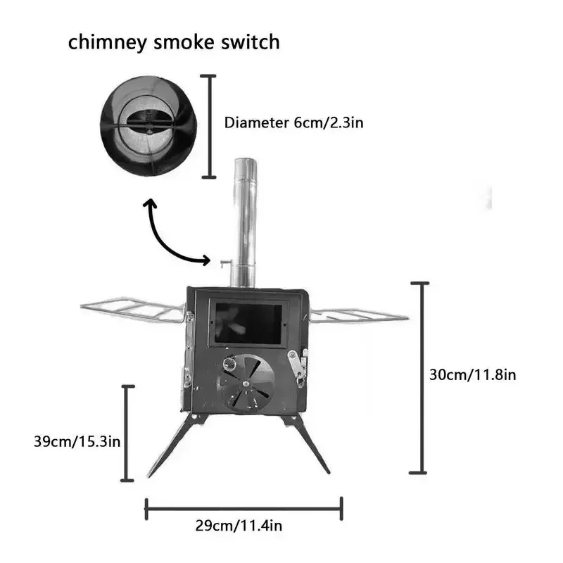 キャンプ用折りたたみ薪ストーブ、ポータブル薪ストーブ、炭素鋼燃焼、ピクニック、バーベキュー
