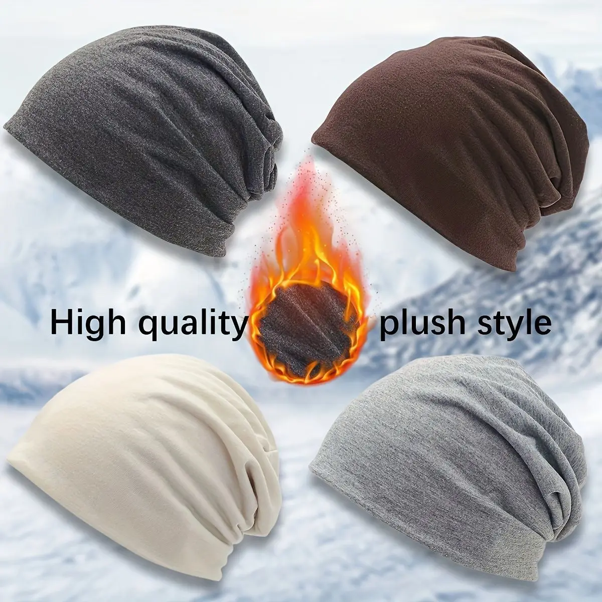 

21 Color Unisex Outdoor Warm Skull Beanie Double Layer Ice Cap Winter Thin Pile Knitted Hat Warm Cap Beanie Hats For Women Men