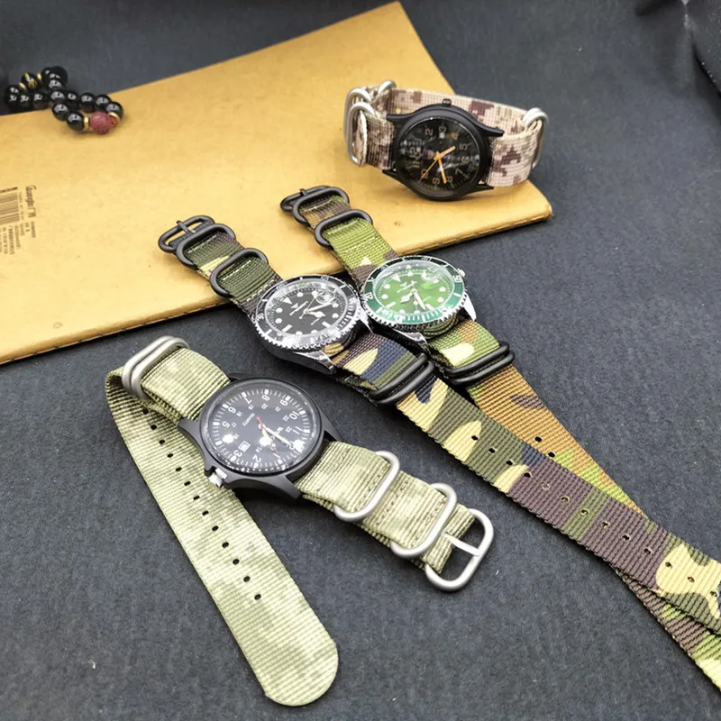 Thickened Camo Nylon Watch Strap 20.22.24MM