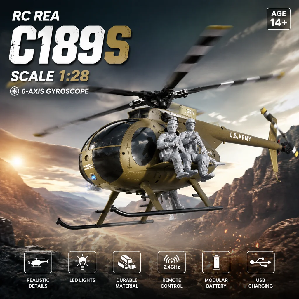 Rc Era C189S Rc Helicopter 1 28 Scale Simulation Single Blade Brushless Drone Optical Flow Positioning Aircraft Model
