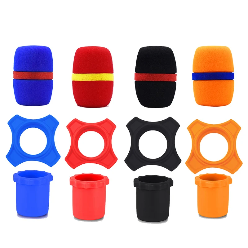 Microphone Sponges Sleeve Anti-Rolling Mic Protection Ring Rod Silicone Wireless Handheld Holder for Mic KTV DJ Device