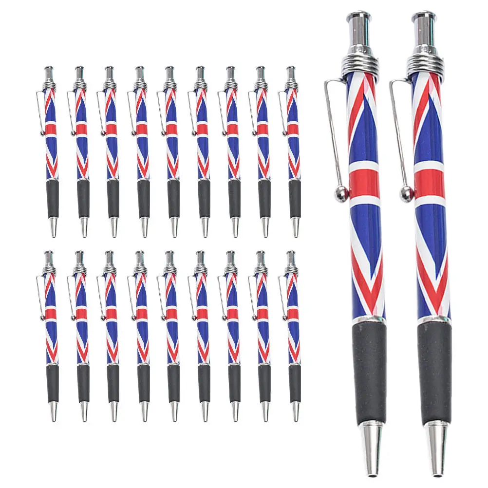 

20Pcs Ballpoint Pen British Flag Pattern Black Ink Smooth Writing for Signing Office School Home Patriotic Pen
