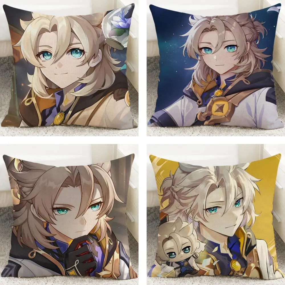 Character Albedo Cushion Cover Cushion Covers Natural Linen Breathable Sofa Bedroom Decor Pillowcase