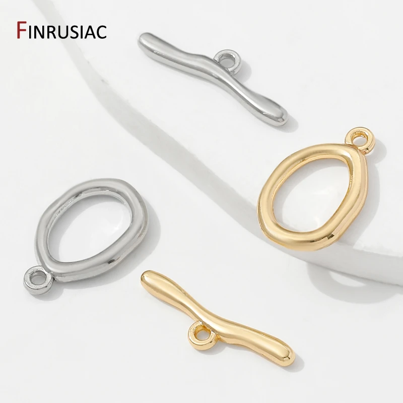 14K Gold Plated Oval OT Clasps Connectors For Bracelet Necklace Making,Toggle End Clasps Buckle For DIY Jewelry Making Supplies image 4