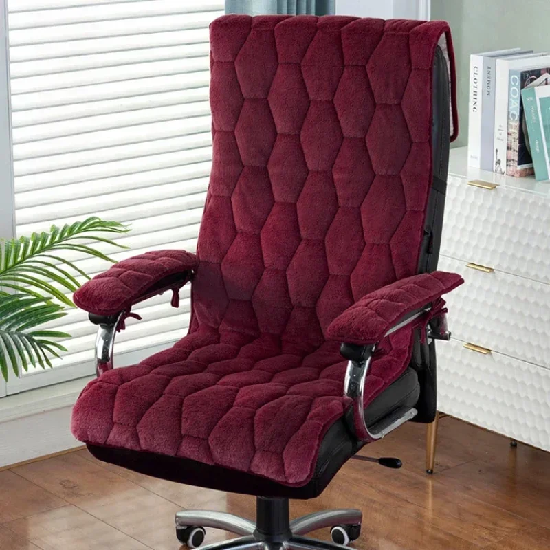 Office Chairs Cushion for Prolonged Sitting Four Seasons Integrated Plush Seat Cushion Household Dining Chair Anti Slip Mat