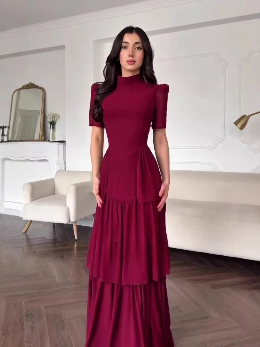 

Women's Spring New Vintage Elegant Luxury Short-sleeve Slim-fit Long Dress