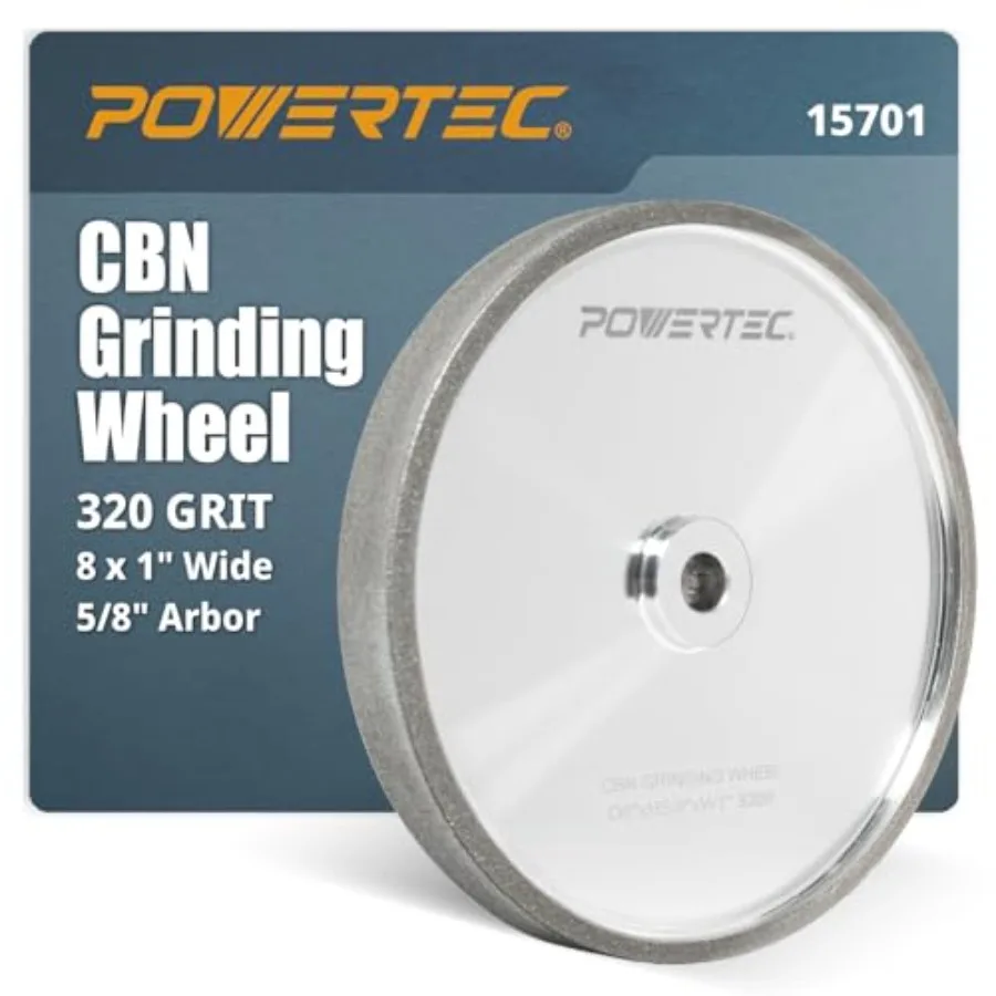 

CBN Grinding Wheel 8 Inch 320 Grit Bench Grinder Wheel for Sharpening HSS Tools Lathe Tools and Chisel Set 8" x 1" Wide 5/8" Ar