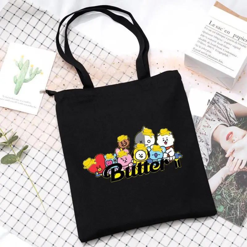 Anime Cartoon Bt21 Cooky Chimmy Tata Canvas Tas Creatieve Gedrukte Schoudertas Eenvoudige Student Mode Handtas Cadeau voor Vrienden