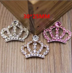 10Pcs/lot 30*25MM Rhinestone Tiara Crown Embellishment Ornament For DIY Accessories Craft Supplies