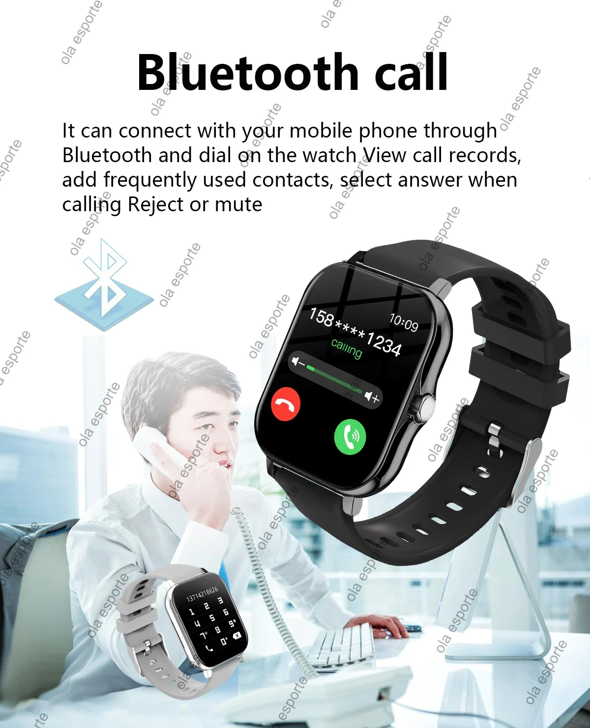 New BT Calls Smart Watch For Android IOS Music Player Fitness Tracker Heart Rate Blood Oxygen Monitor Watch Women Men Gift 2024