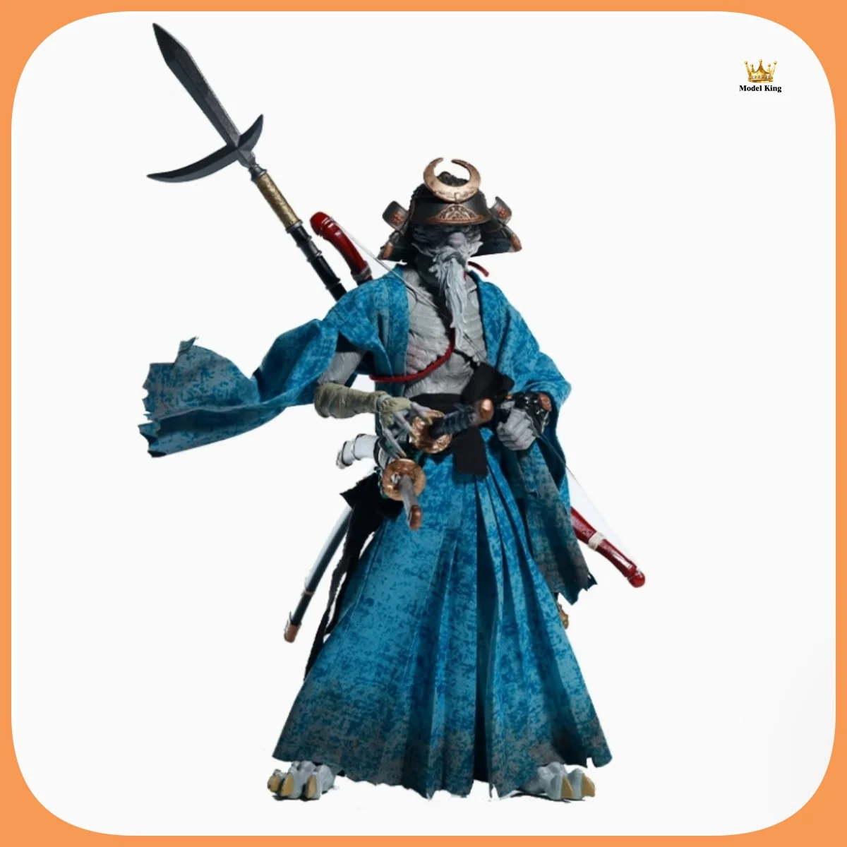 In Stock 1/12 Scale Nameless Swordsmen Make Old Style Blue Samurai Costumes With Weapons Model Accessories For Fans DIY