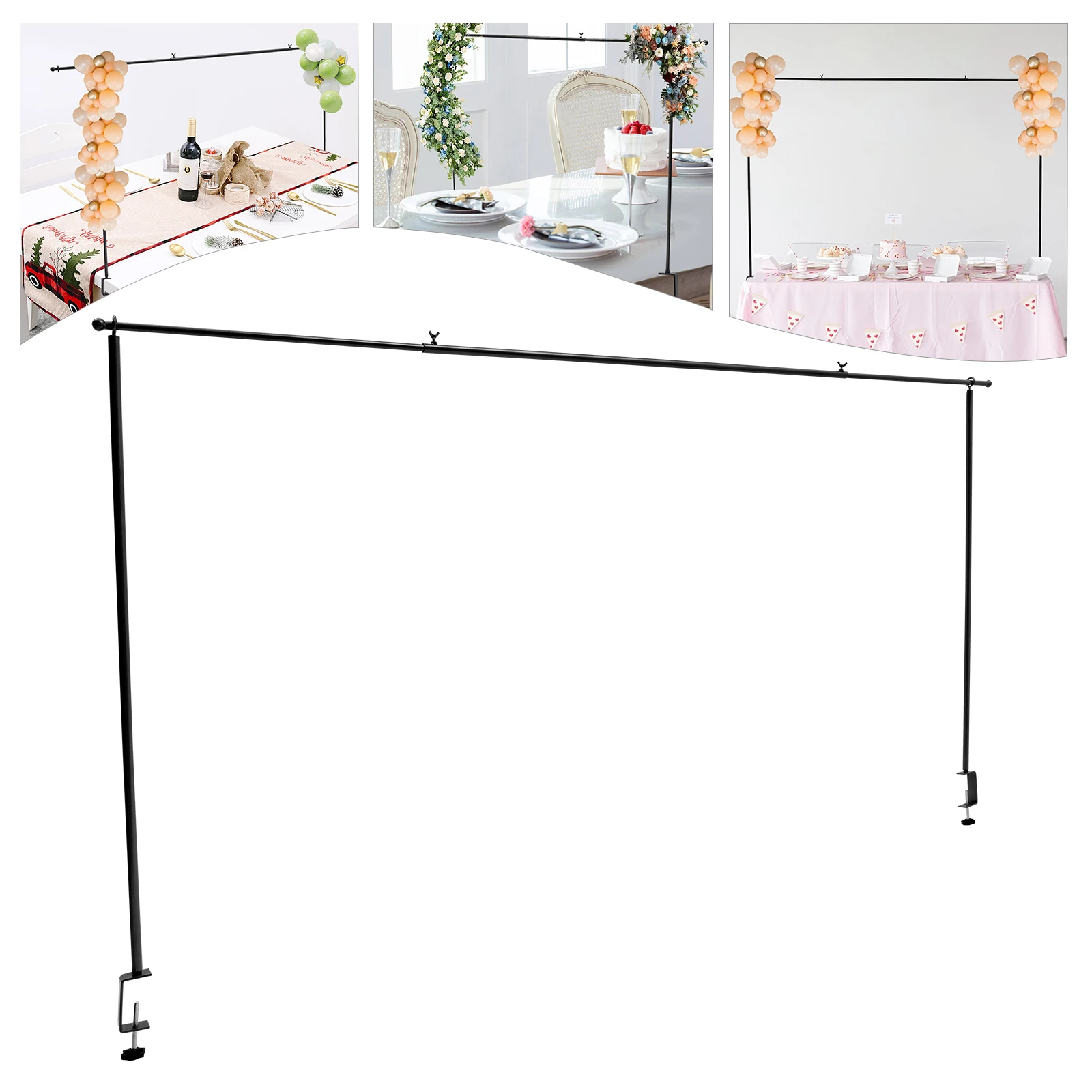 

Over the Table Rod Arch Stand, 1m Metal Balloon Flower Backdrop Clamp Frame for Wedding Party Ceremony Bridal Indoor Outdoor