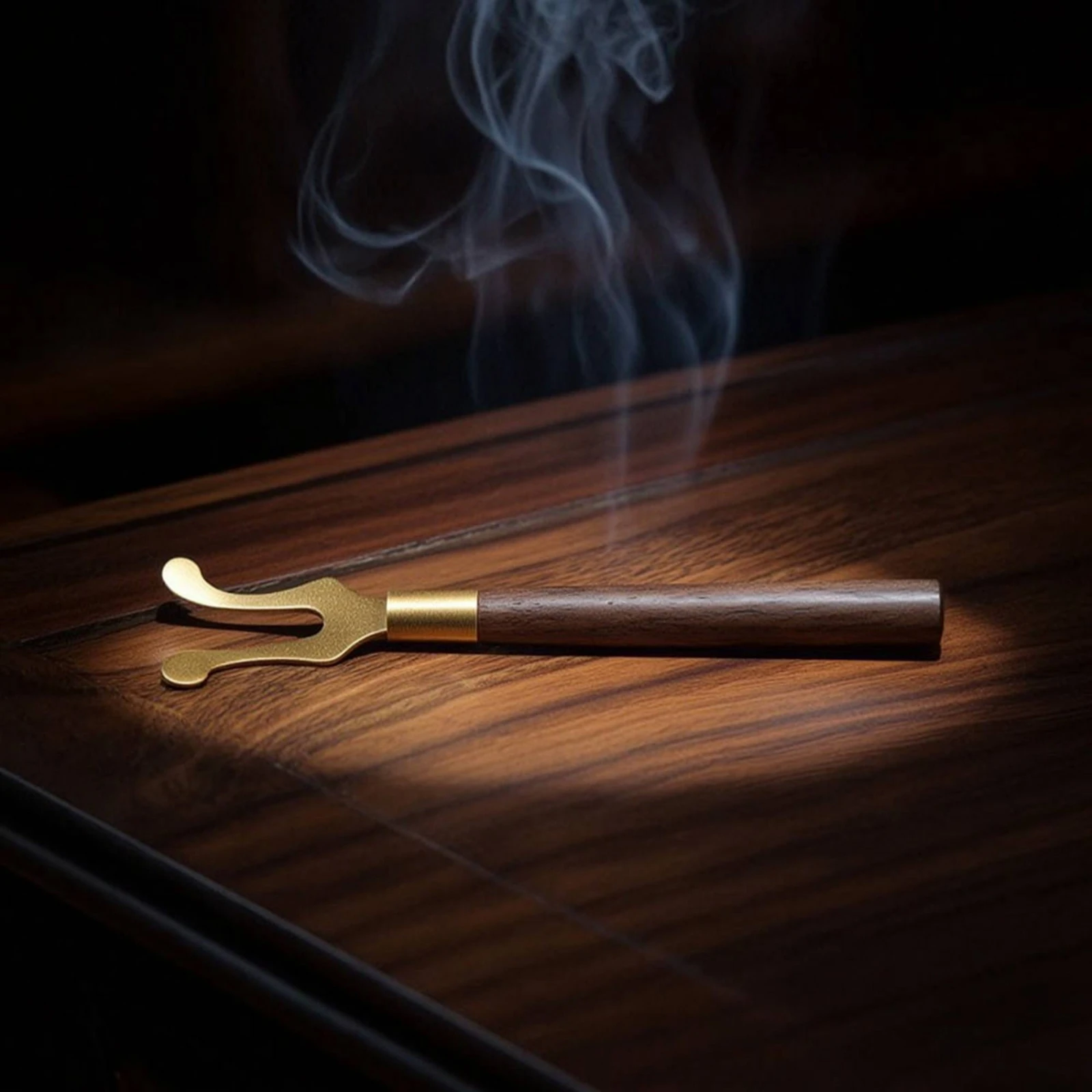 Tea Lid Lifter Slender Lid Lifter with Wooden Handle Hand Tool Gold-Toned Forked for Hosts, Home