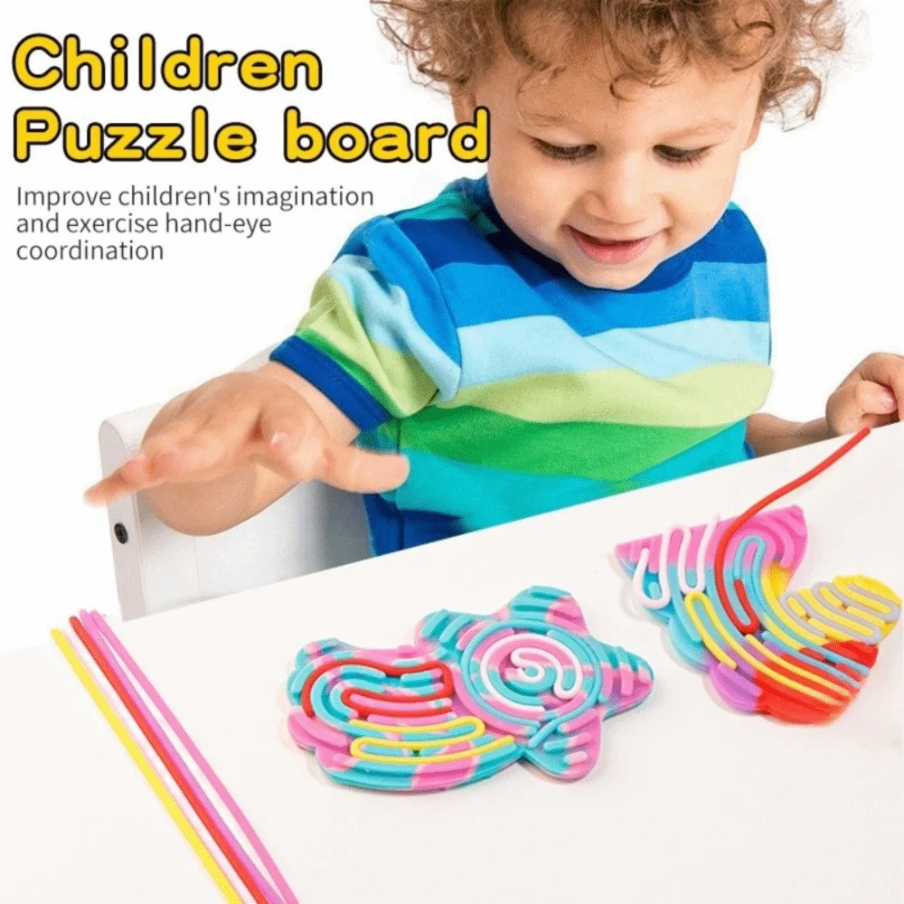 Nuevo Tablero de actividades sensoriales de dibujos animados con 11 varillas, juguetes de silicona para aliviar el estrés, juguetes educativos para niños y adultos