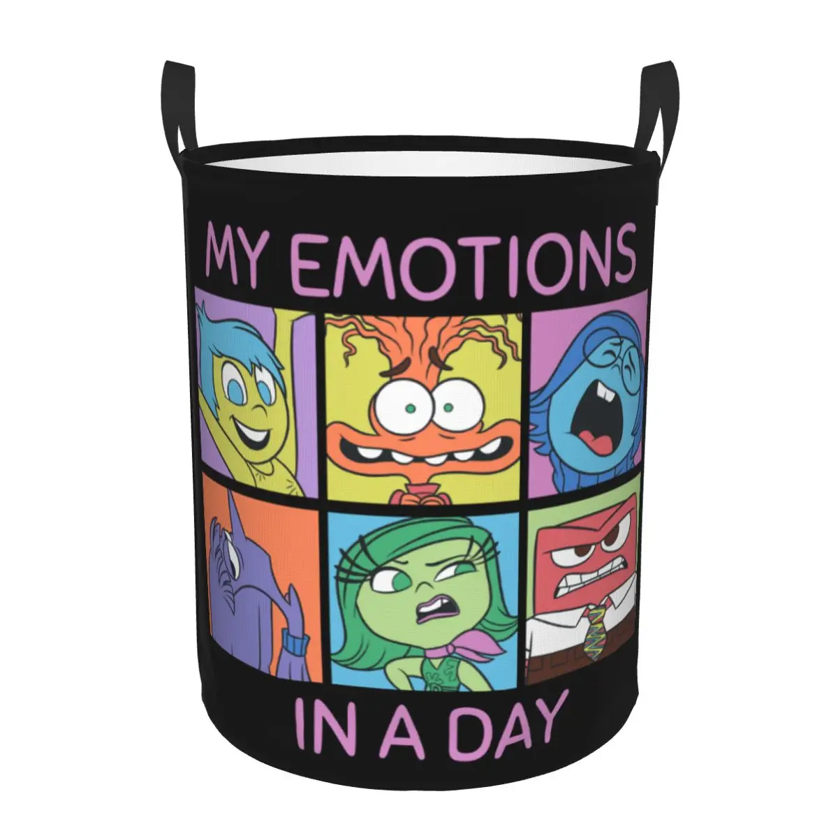 Custom Inside Out Emotions In A Day Laundry Hamper Large Clothes Storage Basket Toy Bin Organizer for Kids