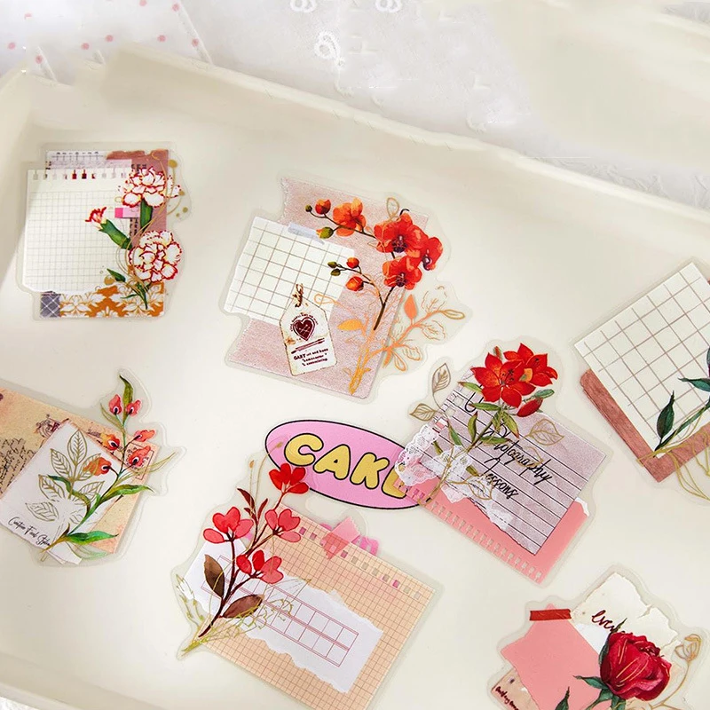 Whispers Between Flowers Series Vintage Plant Floral Landscape PET Sticker Creative DIY Journal Material Collage Stationery