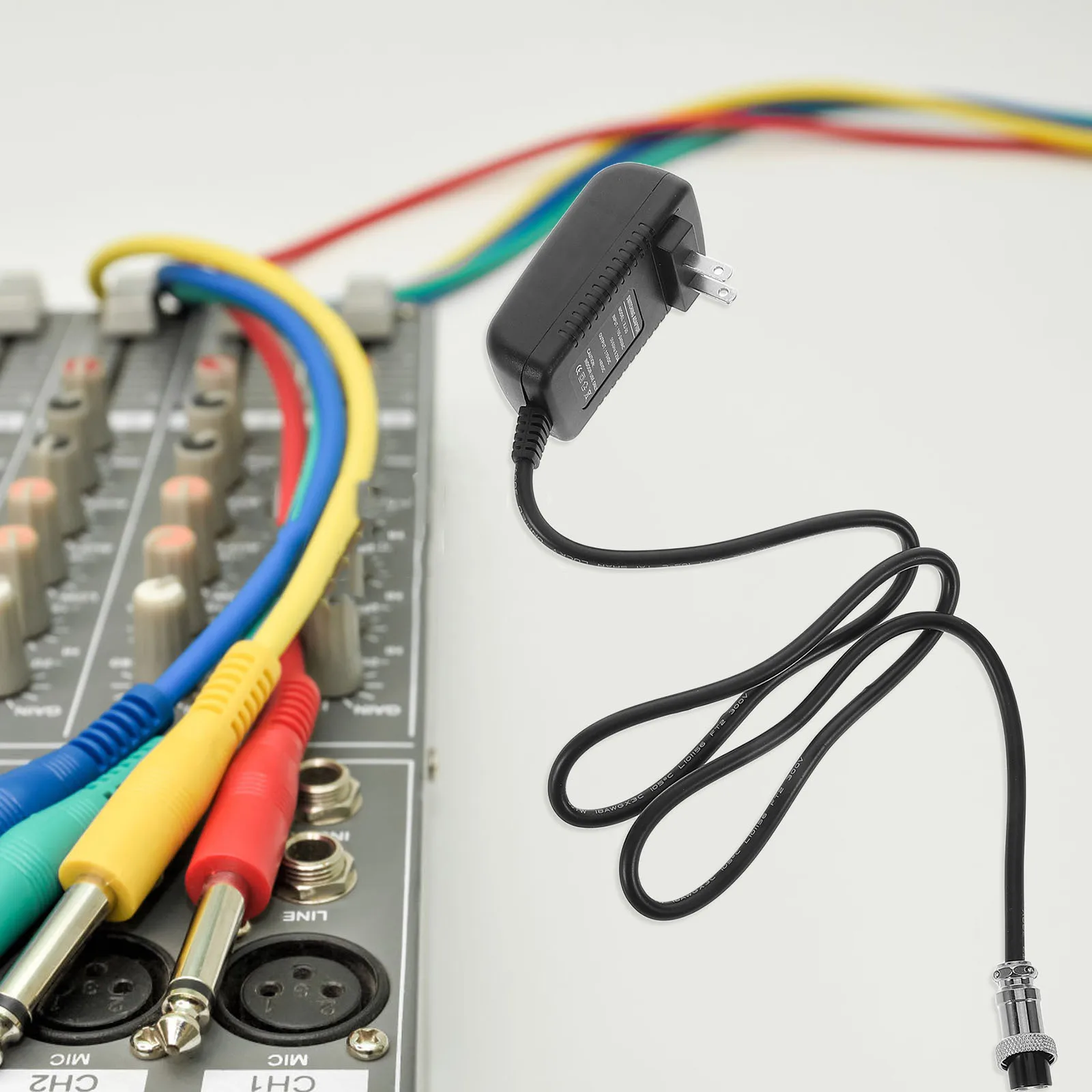

Professional Mixer Supply Adapter 4-Pin Mixing Console Connector Durable Abs Material Stable Output For Audio Equipment Us Plug
