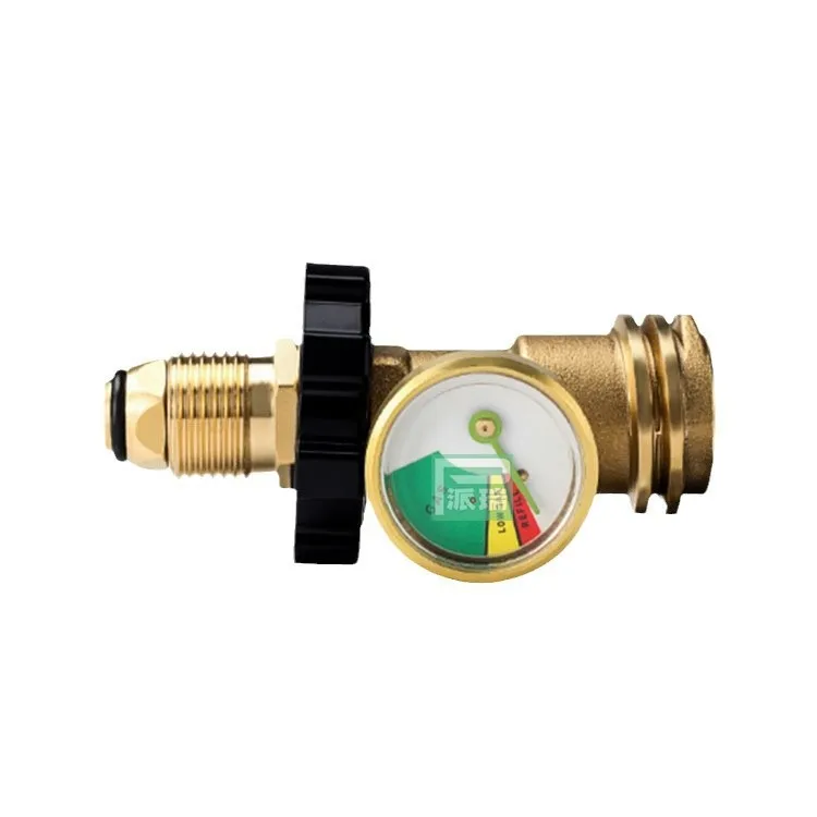 American QCC with pressure gauge adapter POL thread to Chinese standard gas tank interface copper fitting