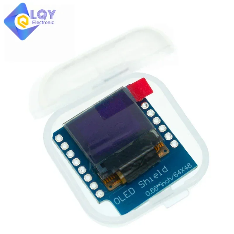 

LQY 0.66 inch OLED Display Module for WEMOS D1 MINI ESP32 Module AVR STM32 64x48 0.66" LCD Screen IIC I2C OLED