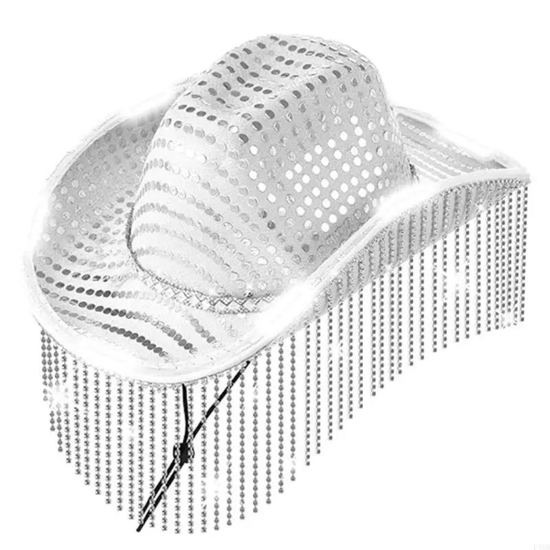 P88B Fransen Cowboy Musik Festival LED Caps Frauen Foto