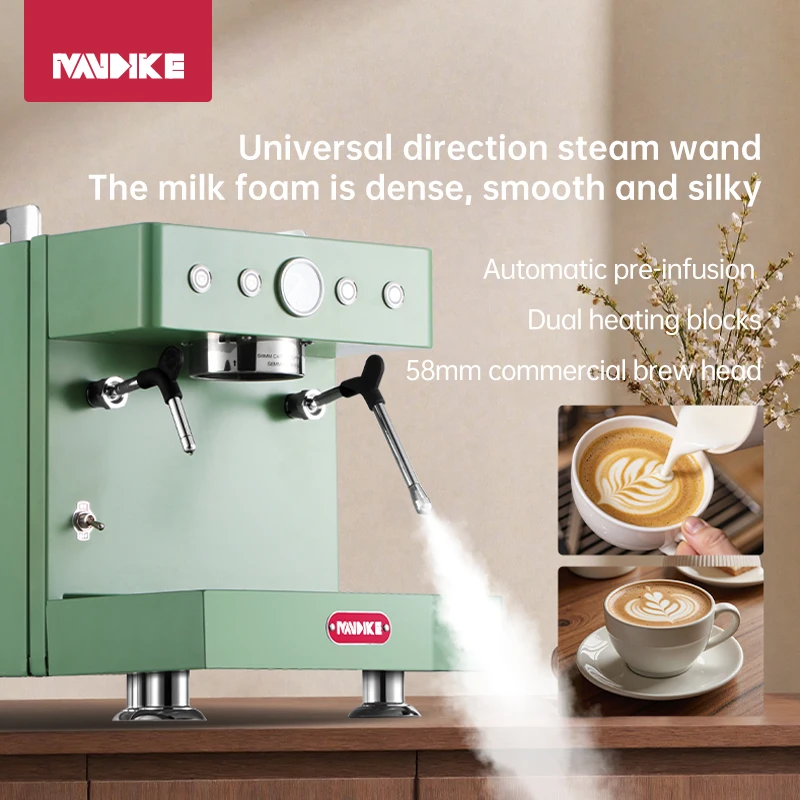 High Quality MDK MC-1 Semi-Automatic Espresso Cappuccino Maker Industrial Coffee Machine For Household Car RV Brew System