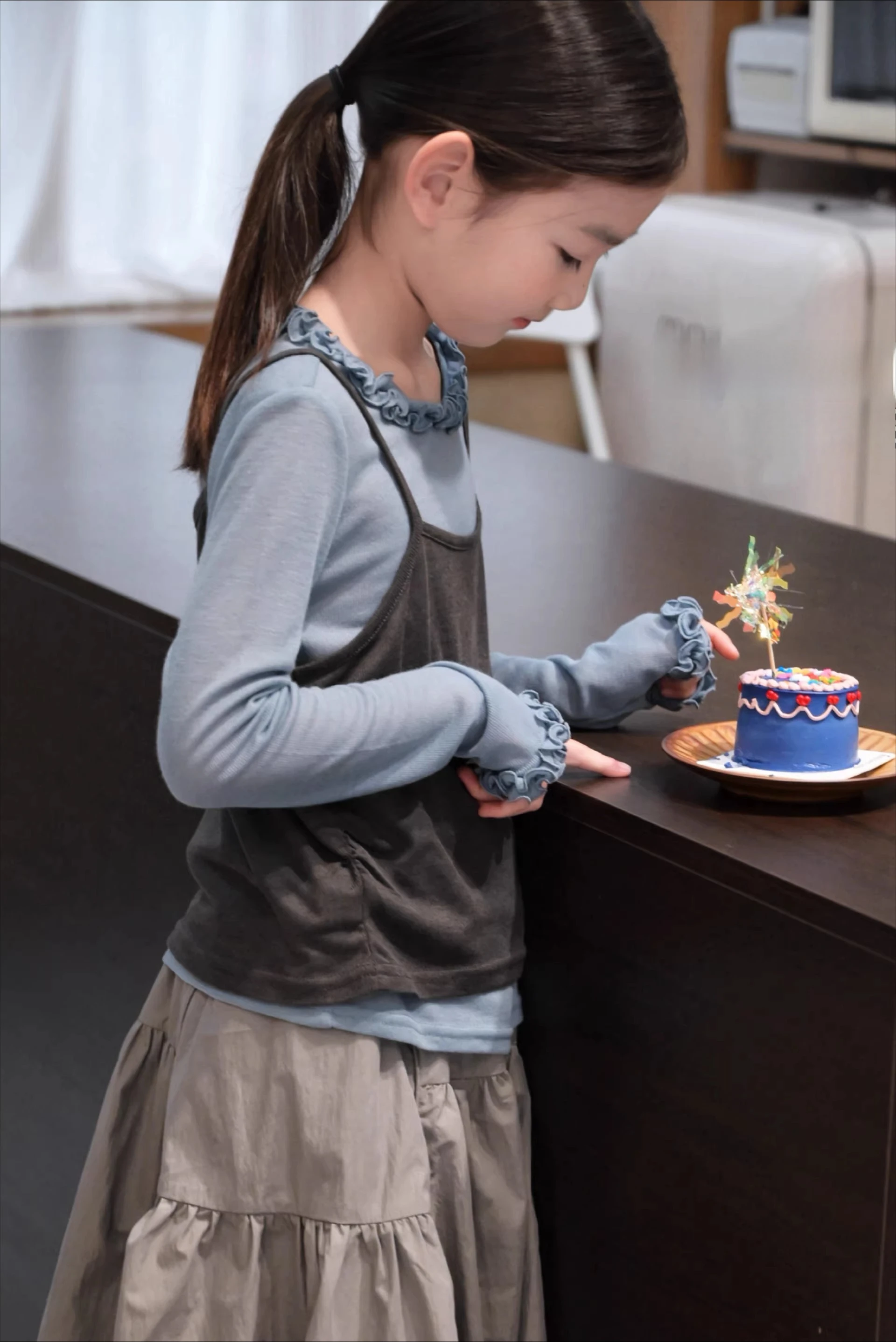 

Forest style girls' early spring clothing 2026 new style girls' spring clothing long sleeved T-shirt, two pieces