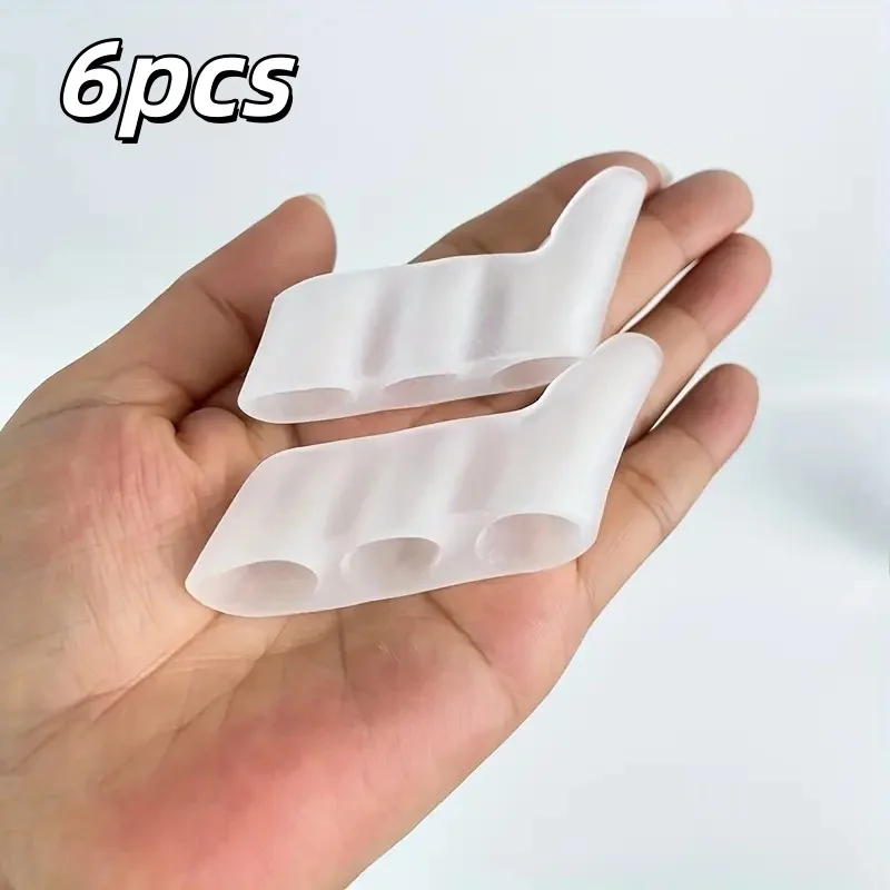 

6pcs Silicone Toe Protectors - Comfort Fit & Pressure Relief from Shoes for Sensitive Feet, Unscented & Breathable (3 Pairs)