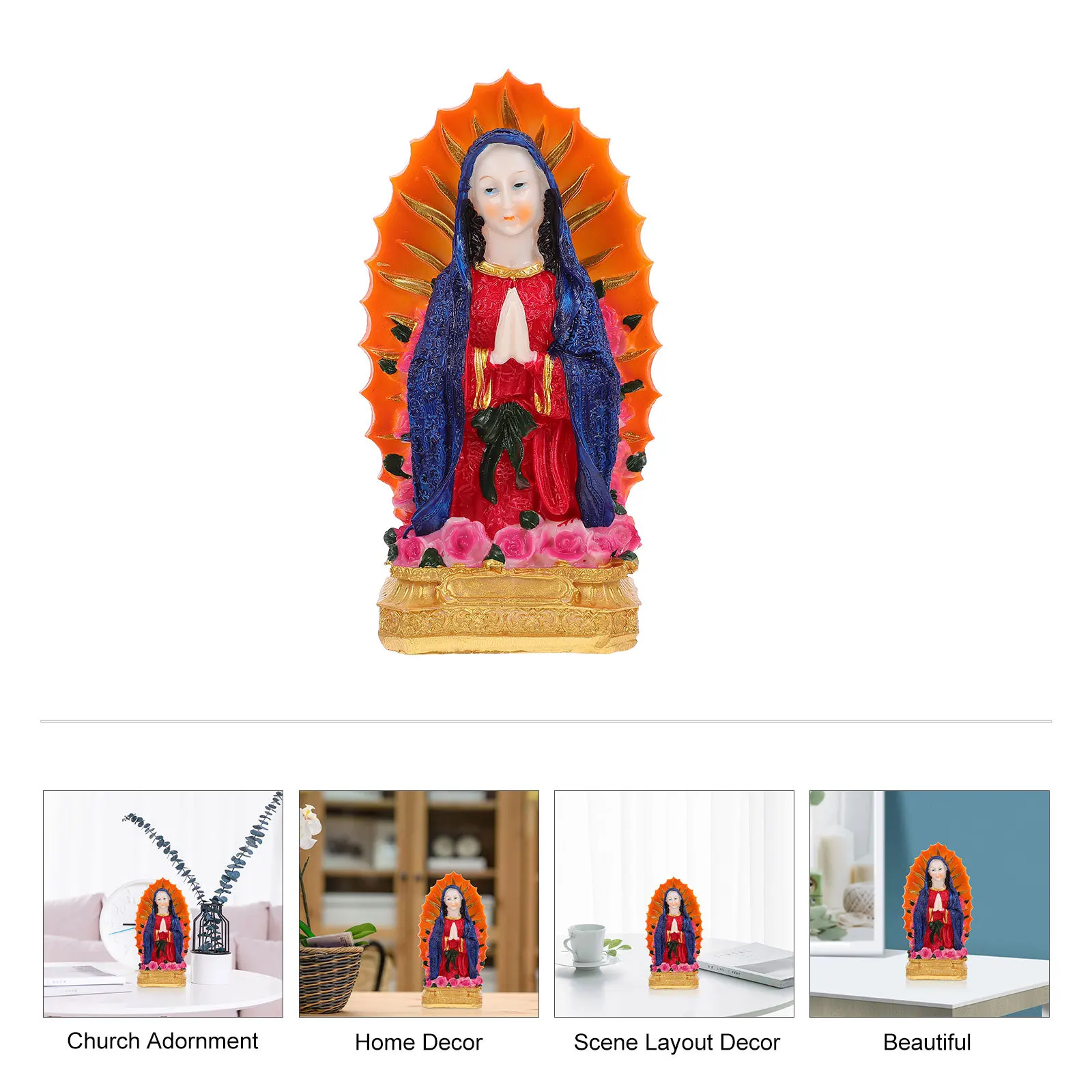 

Virgin Mary Resin Craft Exquisite Retro Desktop Decoration Easter Virgin Mary Ornament Easter Home Decor Retro Statue Decoration