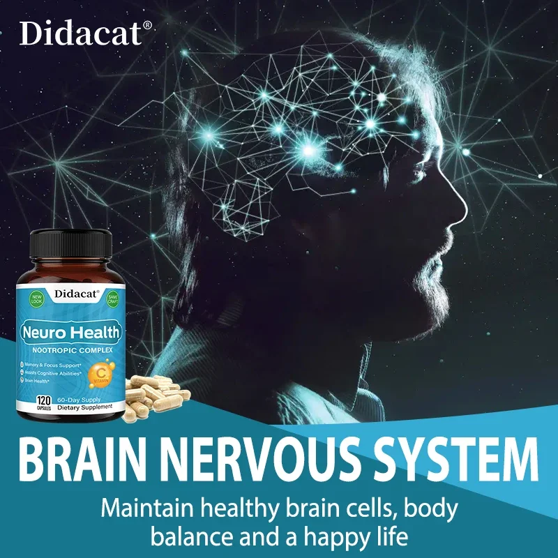 Brain Nutrition Complex - with Bacopa Extract, Neuro Health Support, Antioxidant, Promotes Nerve Health, Cellular Energy