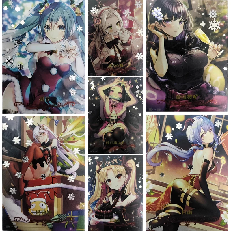 

Anime Goddess Story Halloween night SD series collection card Ganyu Kamado Nezuko Tohsaka Rin Entertainment toys Board game card