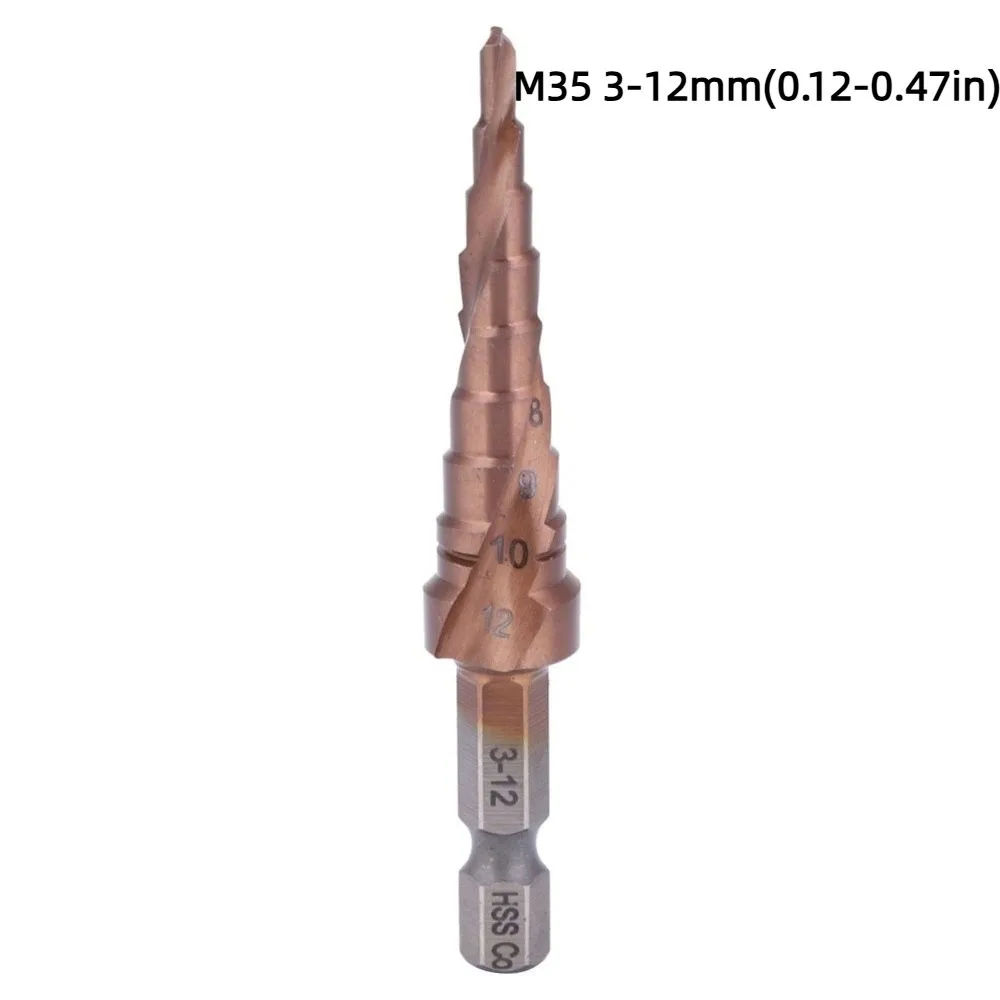 Multifunctional Step Drill Bit Cobalt Coating High Speed Steel Hole Cutter Hex Shank M35 Cobalt Counterbore Hole Cutter Wood