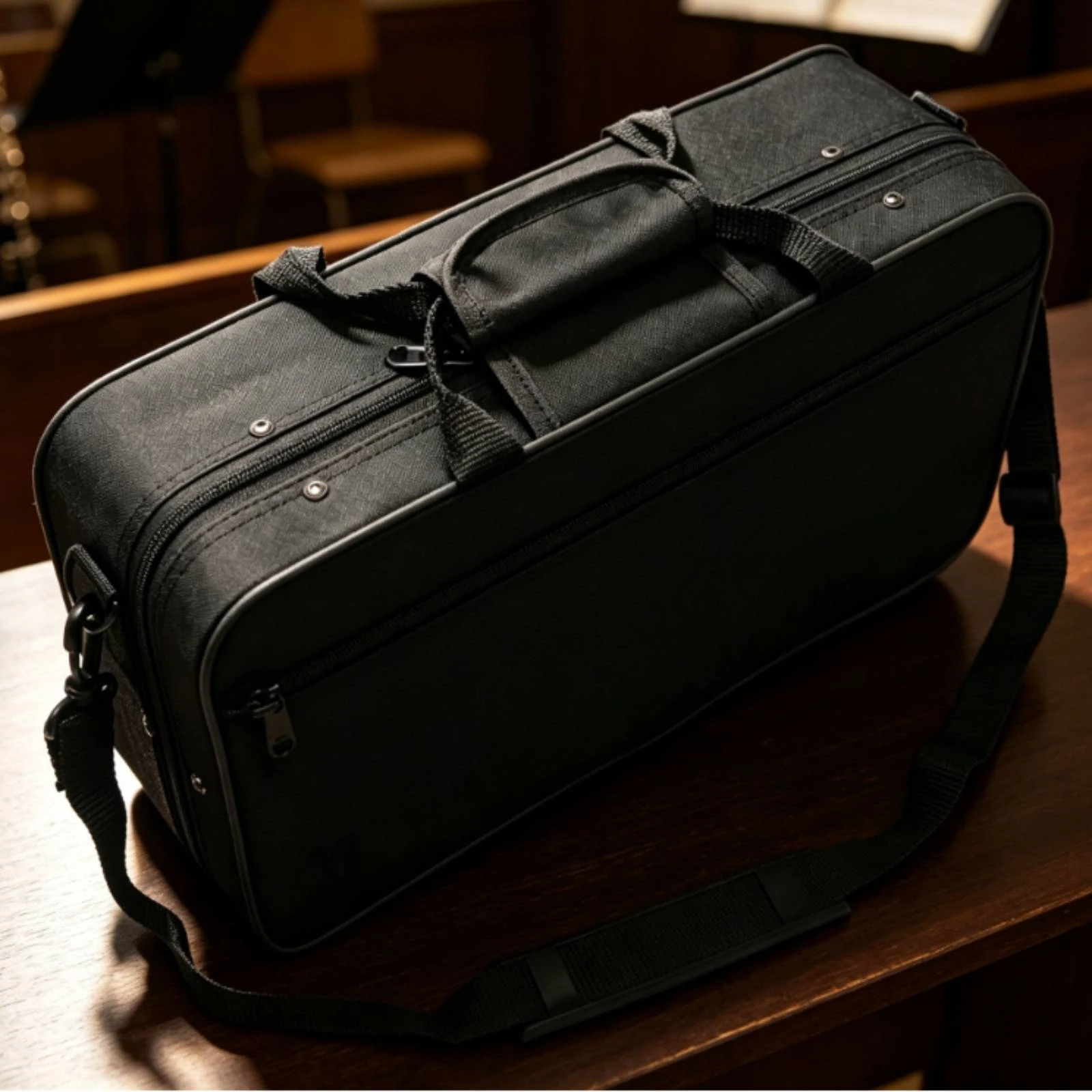 B-Flat Clarinet Case Portable Clarinet Case with Shoulder Strap Padded Lightweight for Clarinetists, Travel, School