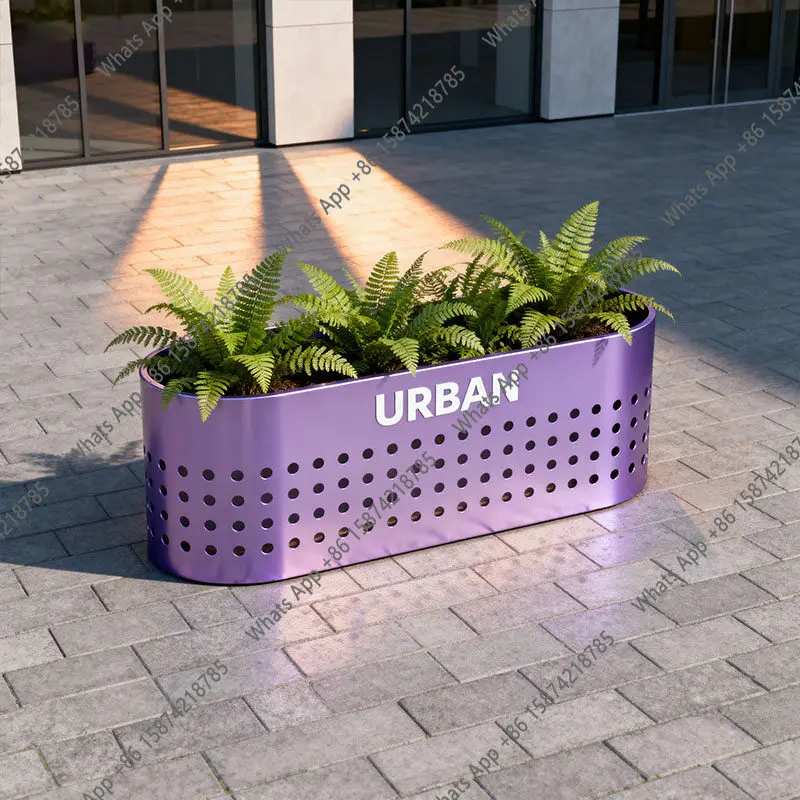 

Metal flower box Outdoor courtyard Planting box Commercial area Municipal road engineering Garden green plant flower trough