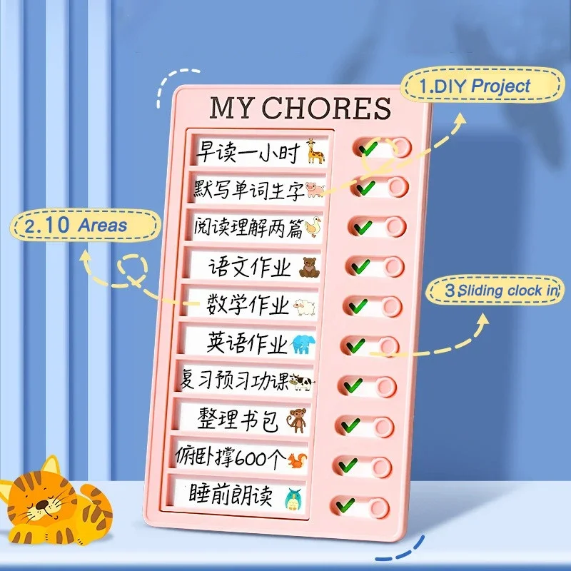Daily Chore Checklist Chart Reusable Task Tracker Board Student Self Discipline Reward Planner Home Routine Schedule Organizer