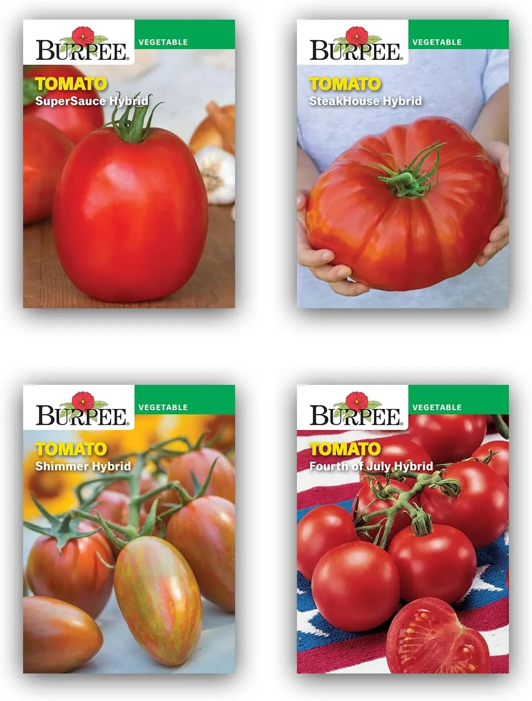 4 Tomato Seed Starter Kit with Pots & Soil Pellets, SuperSauce, SteakHouse, Fourth of July, Shimmer view 4