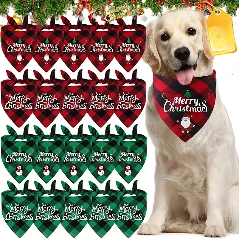 10/5/2/1PCS Pet Triangle Scarf for Large Dog Christmas Party Dog Bandanas Dog Drool Bib Pet Grooming Accessories Pet Supplies