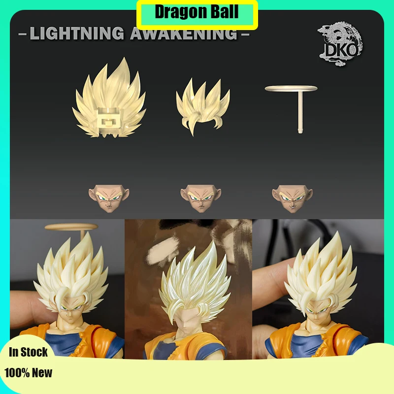 DKO Toys Dragon Ball Z SHF Super Saiyan SSJ2 Lightning Awakening Son Goku Heads Kit Accessories Anime Action Figure Custom Model