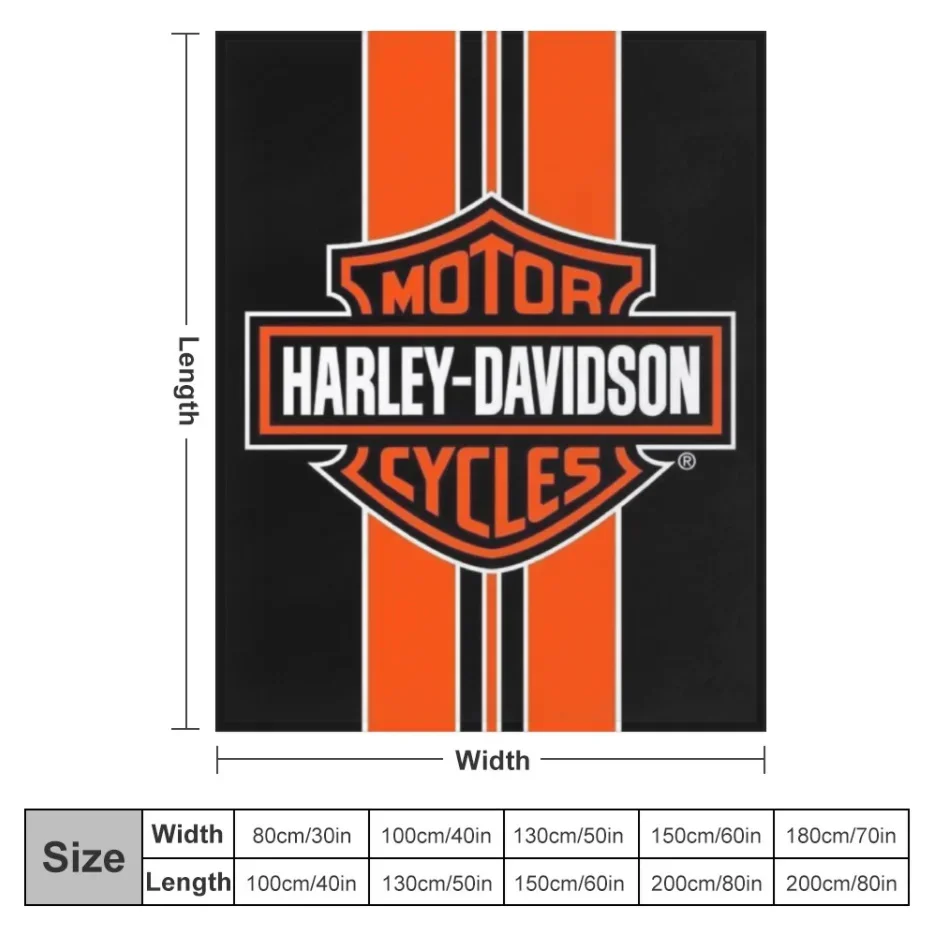 Harley-Davidson Throw Blanket Fuzzy Warm Throws for Winter Bedding3D Printing Soft Micro Fleece Blanket