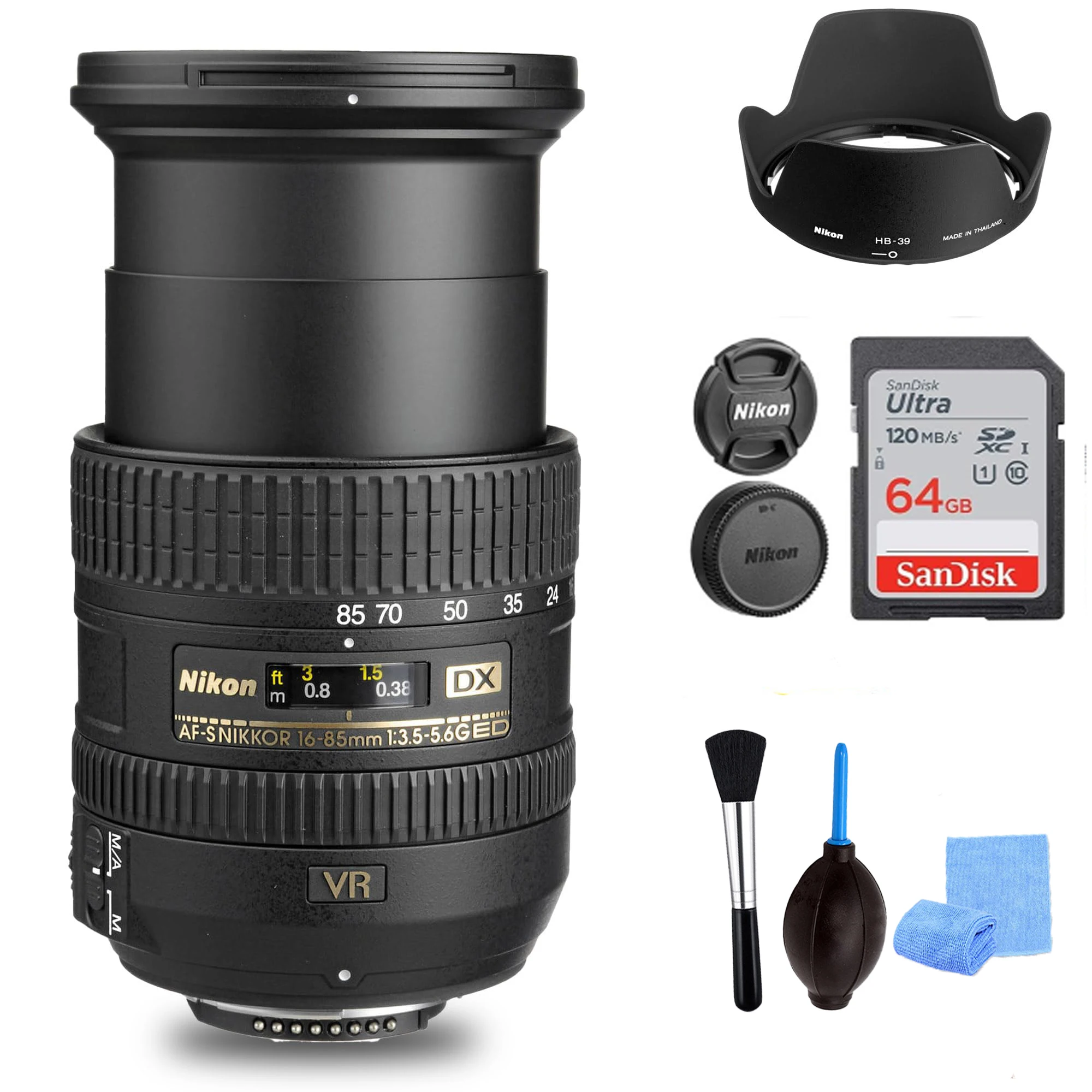 

Nikon AF-S DX NIKKOR 16-85mm f/3.5-5.6G ED Vibration Reduction Zoom Lens with Auto Focus for Nikon DSLR Cameras