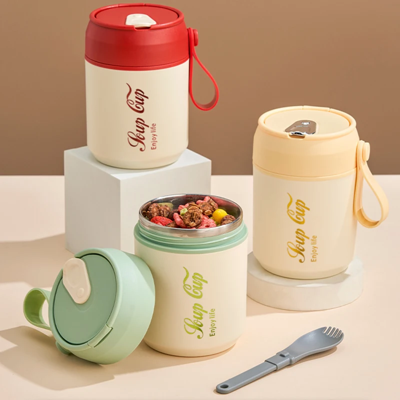 

Insulated Stainless Steel Leak-Proof Portable Thermal Lunch Box with Meal Spoon for Office Student Outdoor Light Meal Container