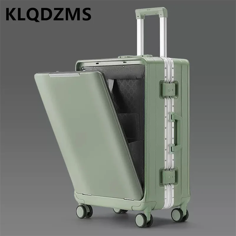 KLQDZMS 20 Inch Portable Front Opening Suitcase With Large Capacity 24 Inch Business Trip Travel Cabin Rolling Luggage Bag