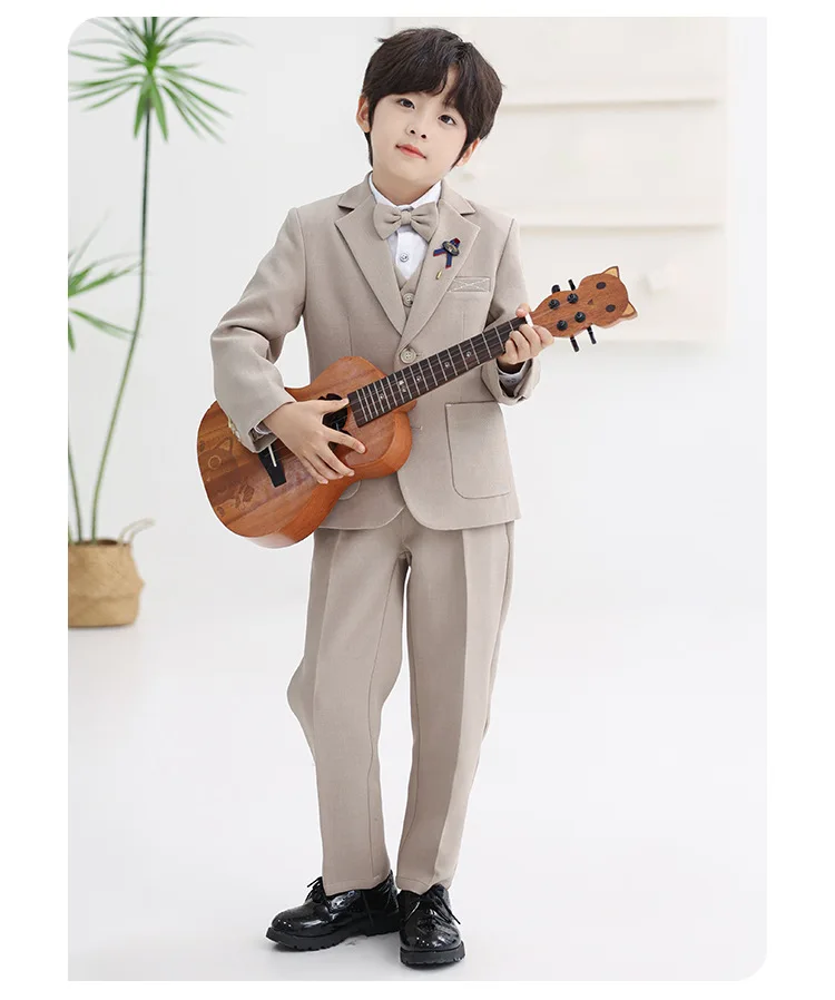 Anzug-Set für Jungen, Kinder-Blazer-Outfit, Blumenjungen-Hochzeitsanzug, Kostüm für Klavierauftritte bei Geburtstagsfeiern und formellen Anlässen – Detail 15