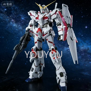 

In Stock Original Baidai MG Gundam Unicorn 1/100 Rx-0 Assembled Figure Model Anime Action Ornament Festival Model Decoration