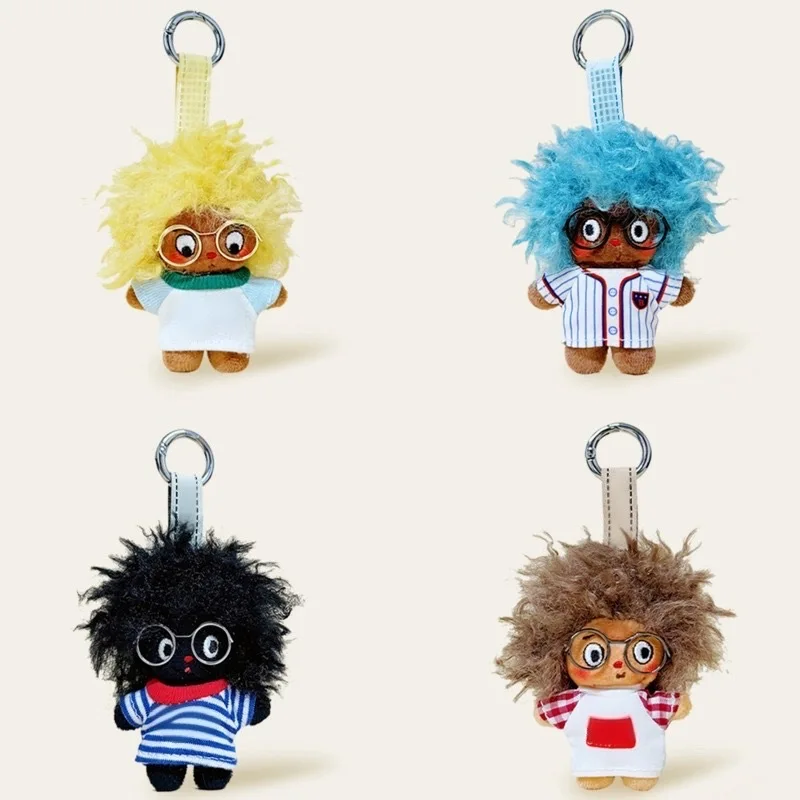 

New Curly Hair Plush Doll Bag Pendant Small Plush Doll Toy 8CM Multiple Cute Styles Cartoon Stuffed Doll For Kid