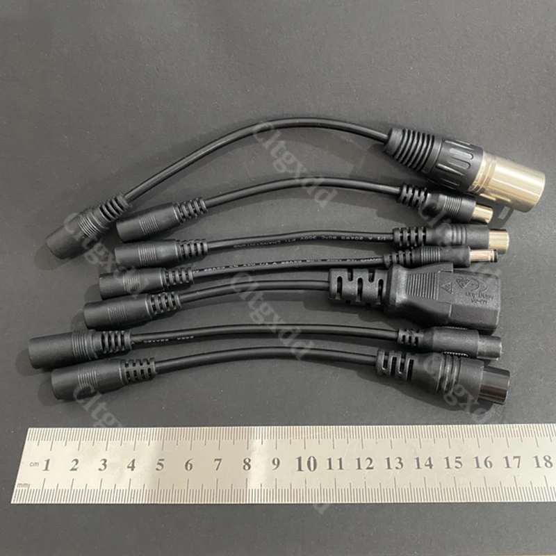 DC-Adapter-Konverterstecker 5,5mm*2,1mm Buchse auf XLR 3-polig 5,5*2,5mm 8,0*1,6mm RCA M12 M16 C13 Stecker Geeignet für Roller – Detail 4