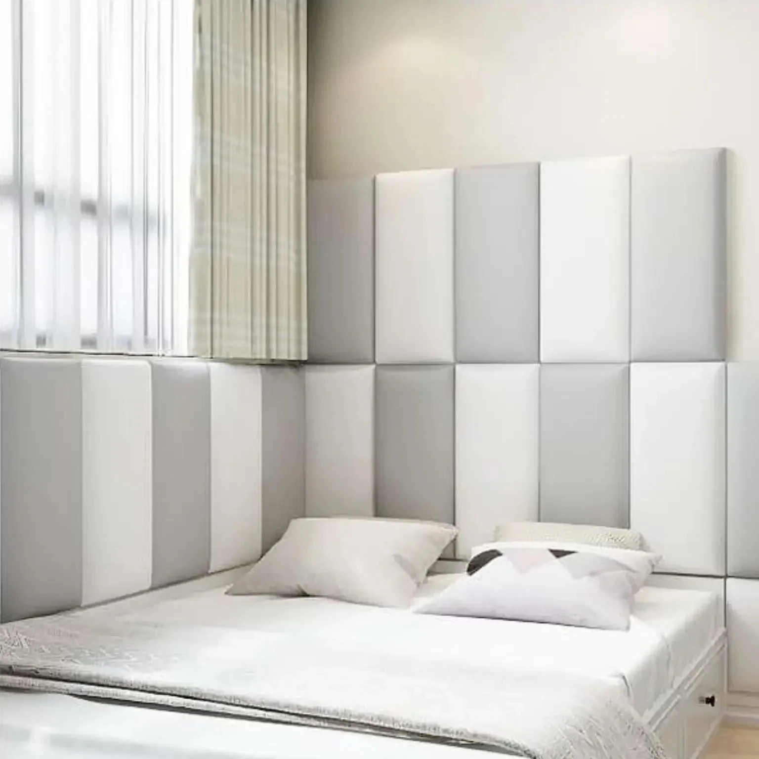 Thickened Self-Adhesive 3D Wall Sticker Wallpaper Tatami Anti-Collision Wall Pad Children's Bedroom Living Room Soft Foam Pad ﻿